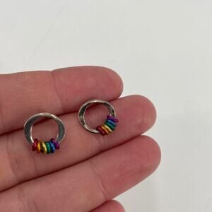 Rainbow Sterling silver studs